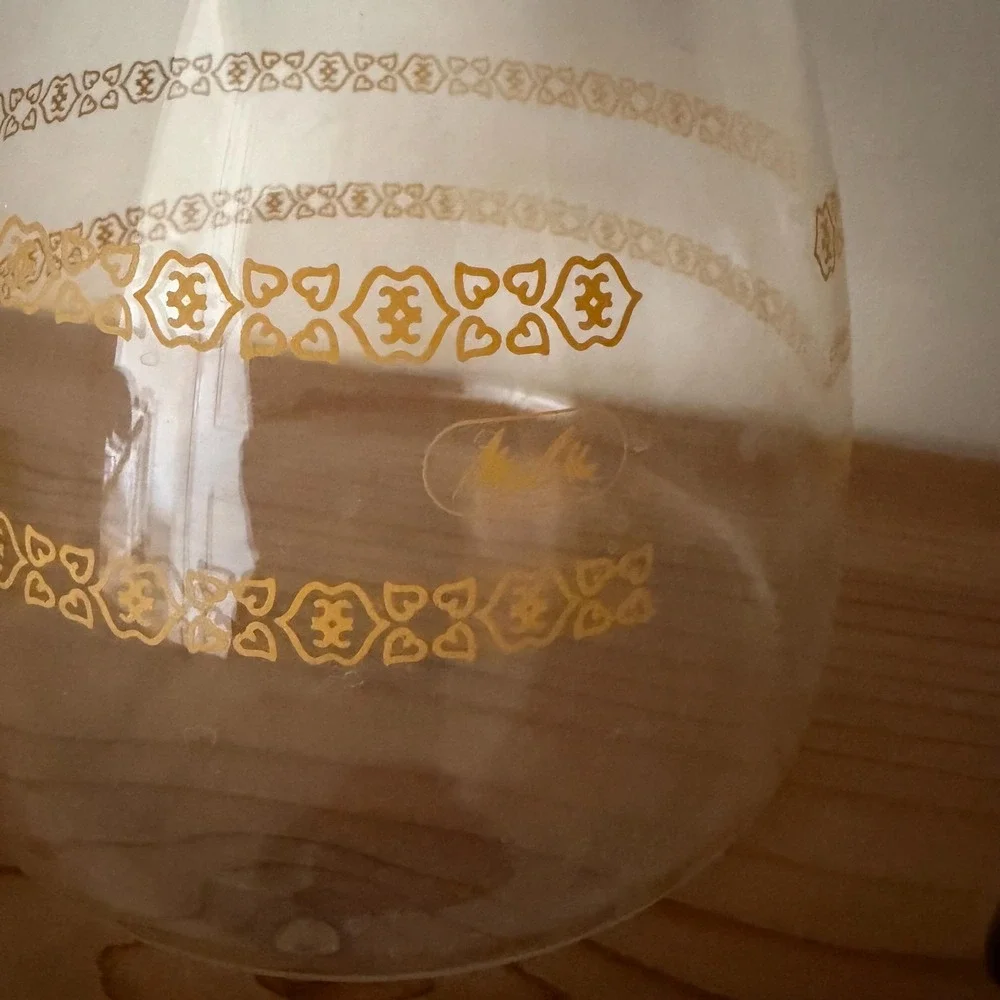 Vintage Melitta Corning Glass Coffee Carafe‎ Gold Floral MCM Replacement